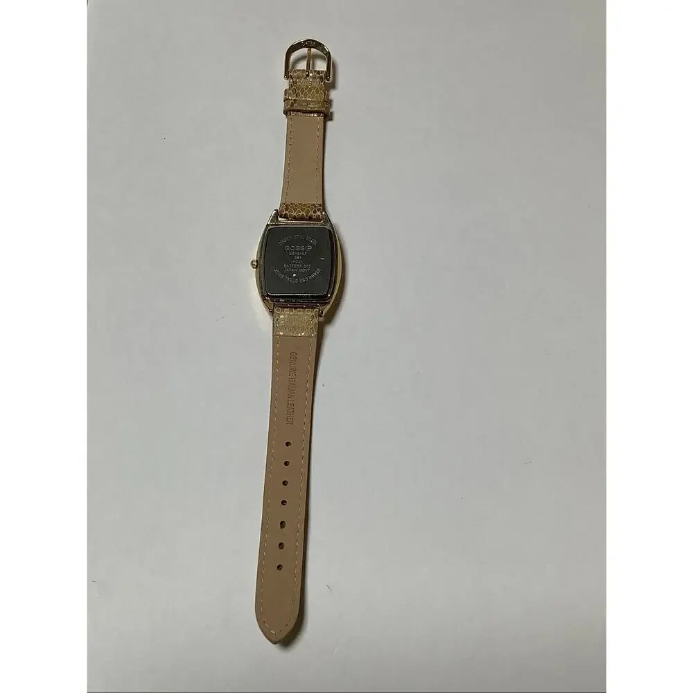 Gossip Women's Gold Tone Brown Snakeskin Leather Strap Quartz Watch Retro F16-6
